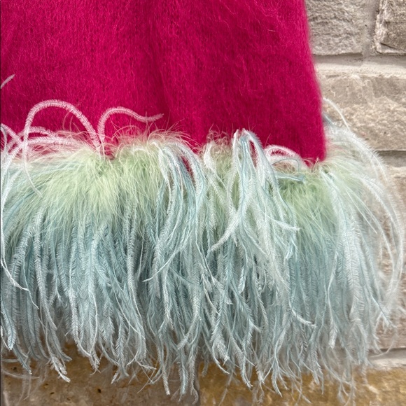 Saint Laurent Mohair Mini Dress with Ostrich Feather Hem -Size S - Picture 5 of 12